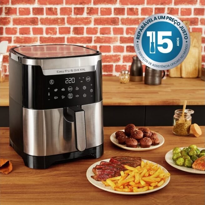 Fritadeira sem Óleo MOULINEX Air Fryer Easy Fry Grill XXL EZ801D10 (6.5L - Preto)
