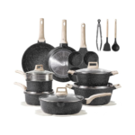 Carote ® | Conjunto Antiaderente de 10 a 35 Peças – Granito Branco ou Preto Clássico