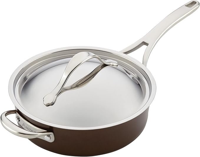 Anolon Nouvelle Panelas e frigideiras antiaderentes de cobre anodizado rígido (11 peças), zibelina