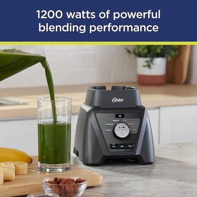 Oster Combo de liquidificador e processador de alimentos com 3 configurações para smoothies, shakes e picar alimentos