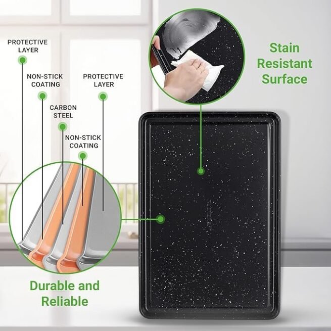 NutriChef Conjunto de assadeiras empilháveis de 8 peças