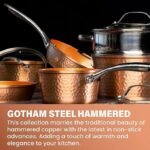 Gotham Steel Coleção Hammered Copper – Conjunto de panelas e frigideiras premium de 20 peças de cerâmica antiaderente