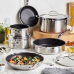 Hestan - Coleção ProBond Conjunto profissional de panelas antiaderentes TITUM de aço inoxidável