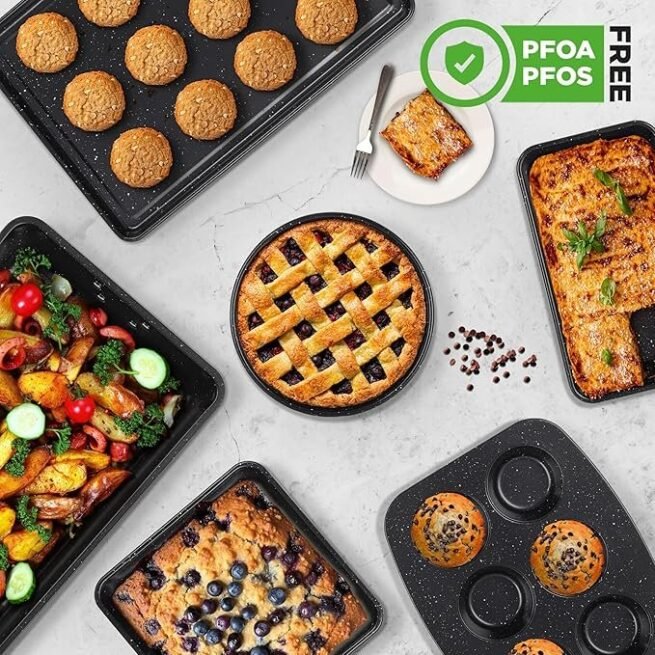 NutriChef Conjunto de assadeiras empilháveis de 8 peças