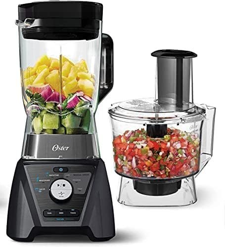 Oster Combo de liquidificador e processador de alimentos com 3 configurações para smoothies, shakes e picar alimentos