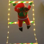 Luzes de Natal LED Papai Noel Escada De Escalada Luz Decorativa
