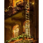 Luzes de Natal LED Papai Noel Escada De Escalada Luz Decorativa